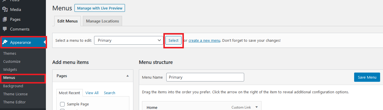 Adding nofollow links to WordPress menus