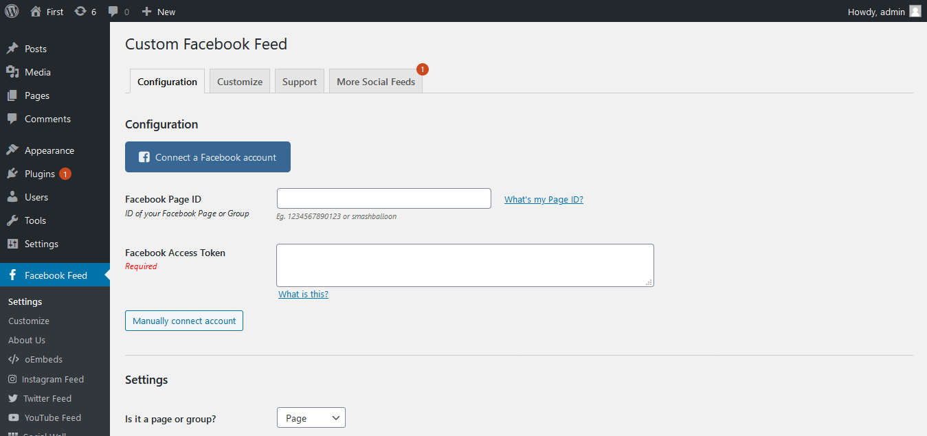 Facebook Feed Configuration