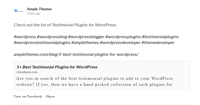 Create and display a custom Facebook Feed in WordPress