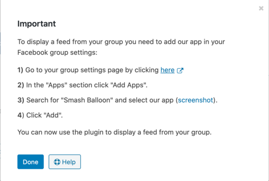 Connecting Facebook Group Feed to WordPress